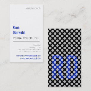 Typografisch Schwarz-weiß blau Visitenkarte