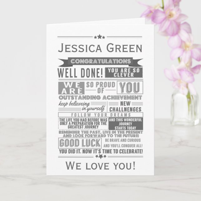 typografische Abschluss Uni grad Karte (Orchidee)