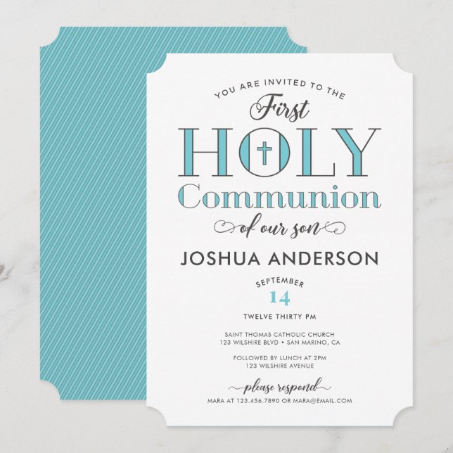 Typografische Erste Heilige Kommune Einladung (Vorne/Hinten)