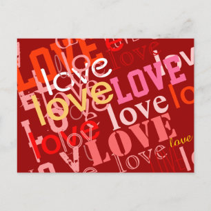 typografische Gestaltung der Liebe Postkarte