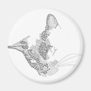 Typografische Kitty Magnet