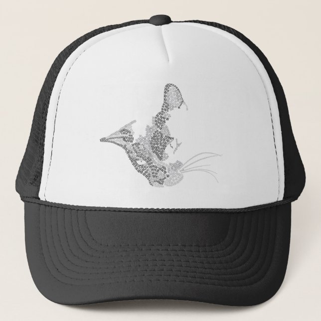Typografische Kitty Truckerkappe (Vorderseite)