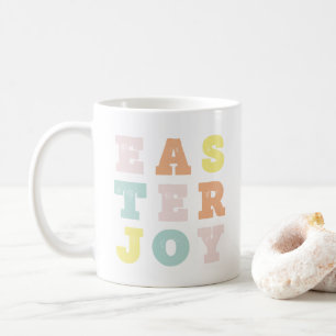 Typografische Osterfreuden Moderne Pastelle Kaffeetasse