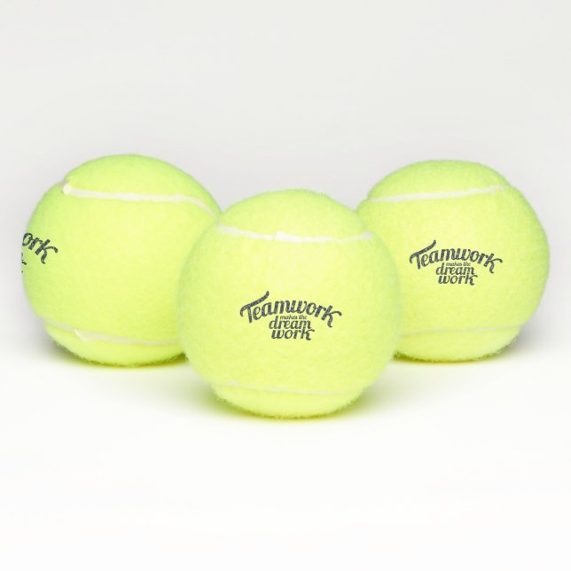 Typografische Slogan-Teamwork macht Tennisbälle (Multi)