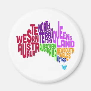 Typografische Textabbildung Australiens Magnet