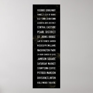Typografische Untergrundbahn-Kunst Portlands Poster