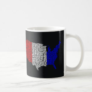 Typografische USA in Rot, Weiß und Blau Kaffeetasse