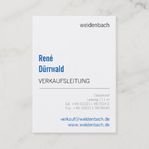 Typografische Visitenkarten blau Visitenkarte