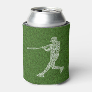Typografischer Baseball-Softball-Spieler kann Dosenkühler