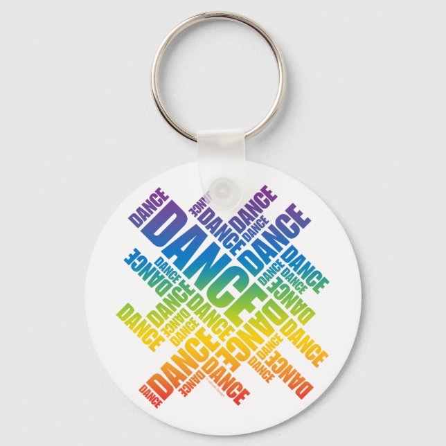 Typografischer Dance (Spectrum-Schlüsselanhänger) Schlüsselanhänger (Vorderseite)