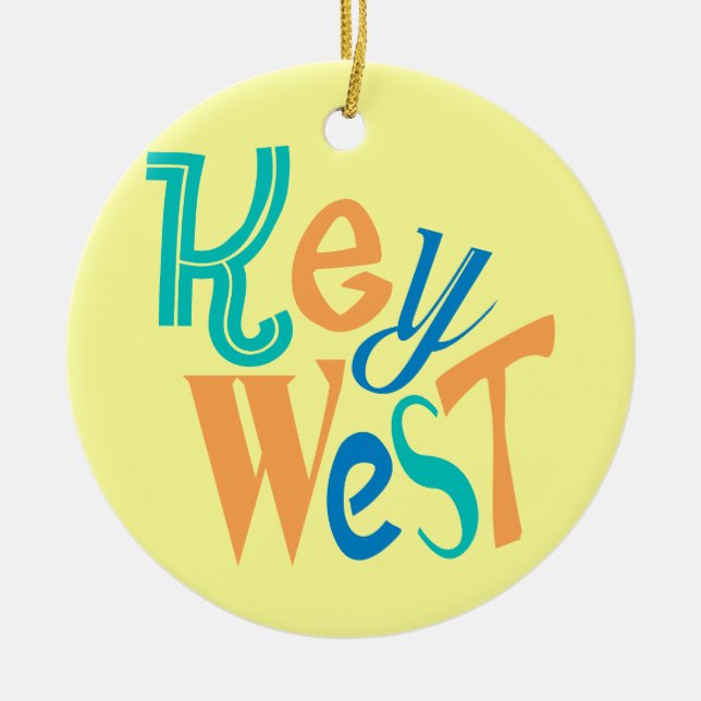 Typografischer Entwurf Key West-Spaßes Keramikornament (Vorne)