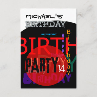 Typografischer Glückwunsch 14. Geburtstagsparty Ei Einladung