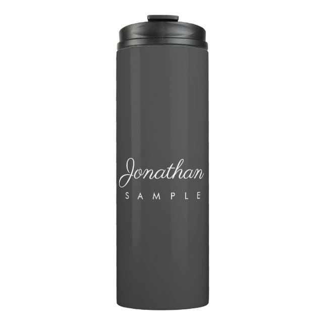 Typografischer Name Elegante Moderne Minimalistisc Thermosbecher (Vorderseite)