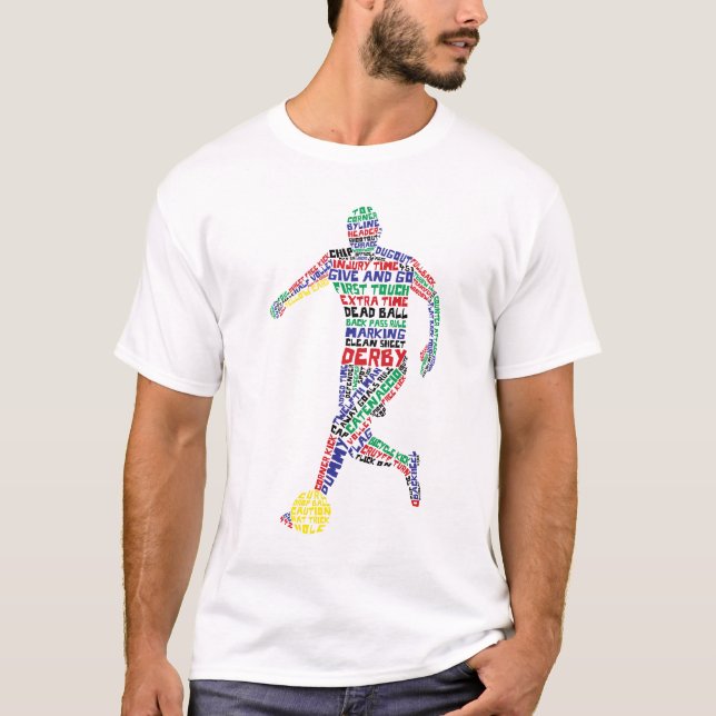 Typografischer T - Shirt des Fußballspielers (Vorderseite)