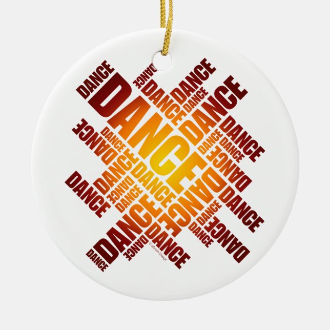 Typografischer Tanz (Feuer) Keramik Ornament (Vorne)