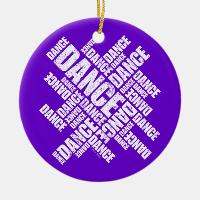 Typografischer Tanz (gestört) Keramik Ornament (Vorne)