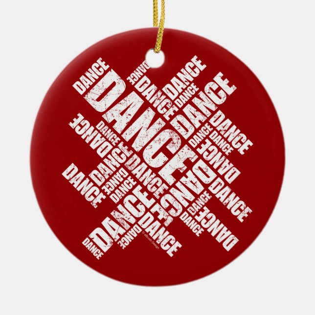 Typografischer Tanz (gestört) Keramikornament (Vorne)