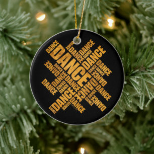 Typografischer Tanz (Rost) Keramik Ornament
