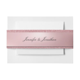 Typografischer Text Moderne klassische Rose Gold Einladungsbanderole