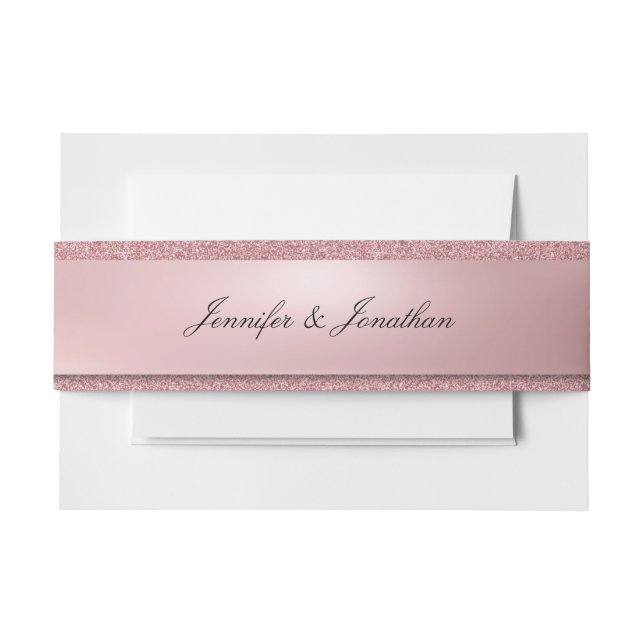 Typografischer Text Moderne klassische Rose Gold Einladungsbanderole (Vorderseite Beispiel)