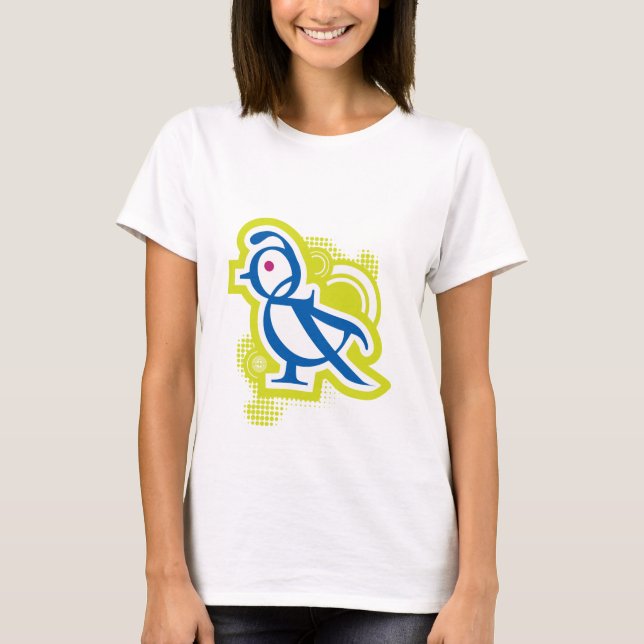 Typografischer Vogel T-Shirt (Vorderseite)