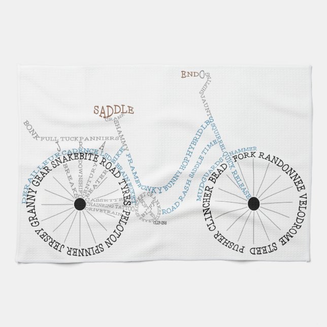 Typografisches Fahrrad Fahrrad Fahrradfahren Teetu Geschirrtuch (Horizontal)