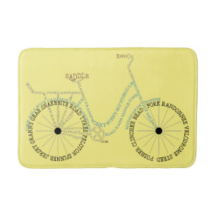 Typografisches Fahrrad Radfahren Radmatte Badematte