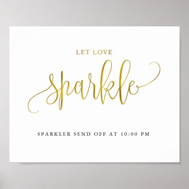 Typografisches Gold lassend Liebe Funkeln Hochzeit Poster (Vorne)