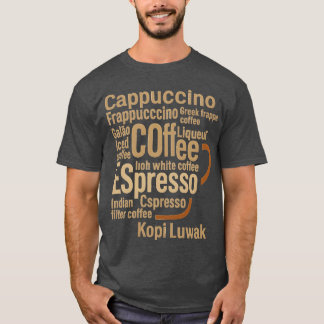 Typografisches Kaffeetassendesign-Geschenk T-Shirt