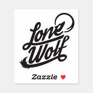 Typografisches Lone-Wolf-Logo Aufkleber