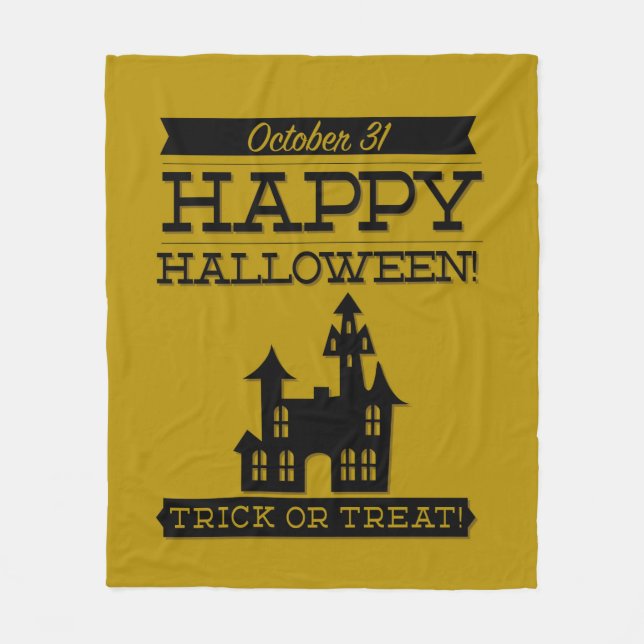 Typografisches Retro Halloween Fleecedecke (Vorderseite)
