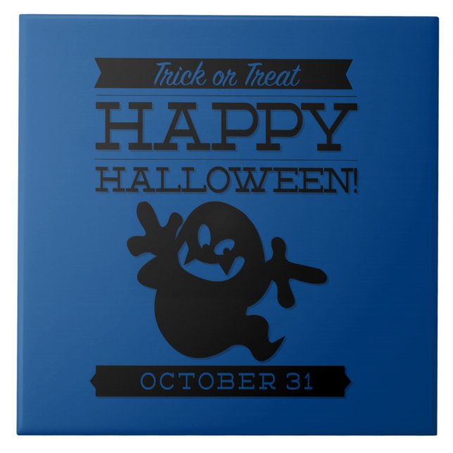 Typografisches Retro Halloween Fliese (Vorderseite)