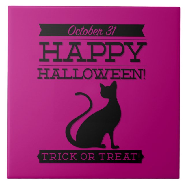 Typografisches Retro Halloween Fliese (Vorderseite)