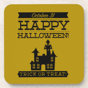 Typografisches Retro Halloween Getränkeuntersetzer