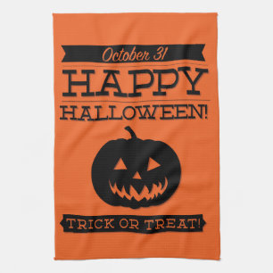 Typografisches Retro Halloween Küchentuch