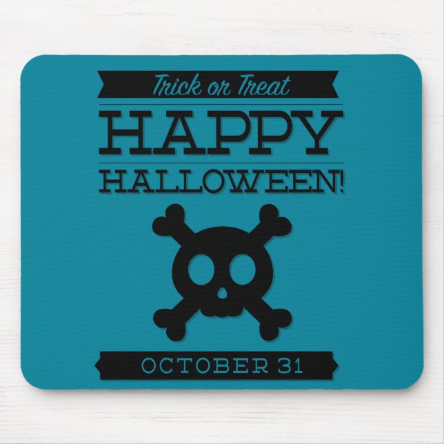 Typografisches Retro Halloween Mousepad (Vorne)