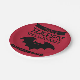 Typografisches Retro Halloween Pappteller