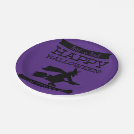 Typografisches Retro Halloween Pappteller