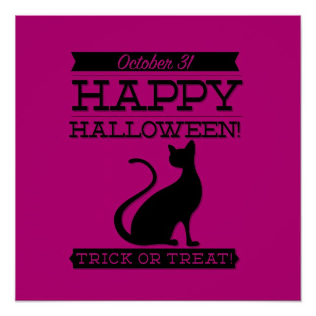 Typografisches Retro Halloween Poster (Vorderseite)