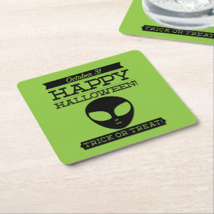 Typografisches Retro Halloween Rechteckiger Pappuntersetzer