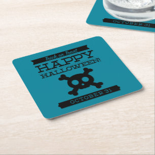 Typografisches Retro Halloween Rechteckiger Pappuntersetzer