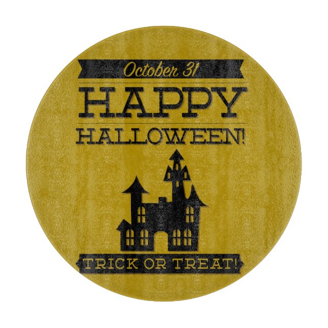 Typografisches Retro Halloween Schneidebrett (Vorderseite)