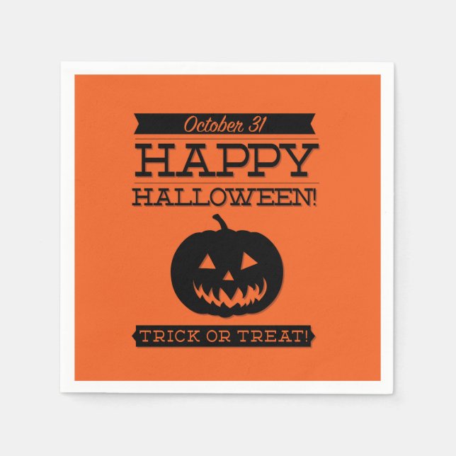 Typografisches Retro Halloween Serviette (Vorderseite)