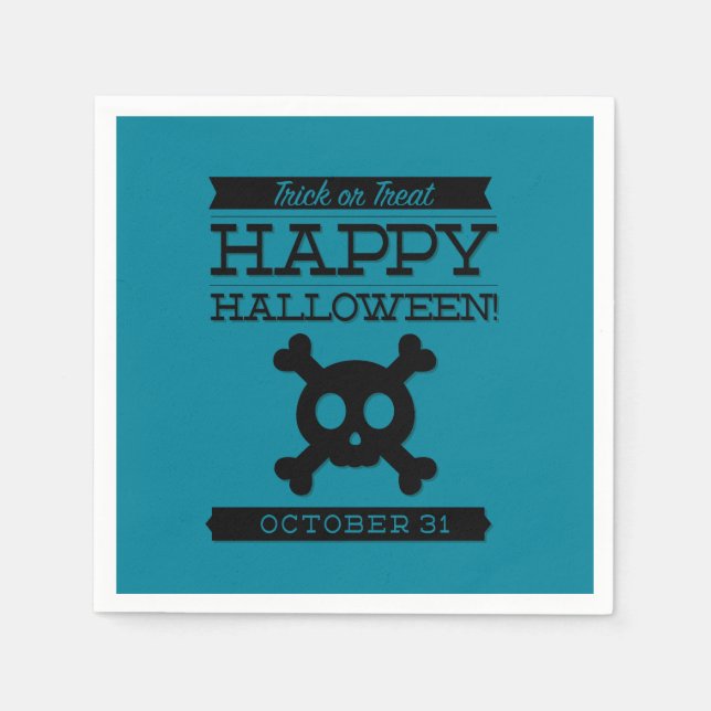 Typografisches Retro Halloween Serviette (Vorderseite)