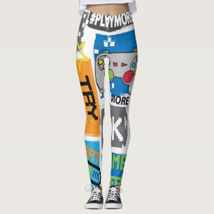 Typografisches Spiel Pixel: spielerischer Hintergr Leggings