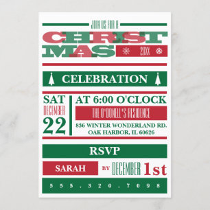 Typografisches Weihnachtsfest-Party Einladung