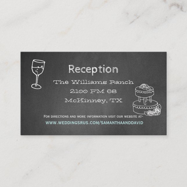 Typografy Chalk Board Wedding Reception Card Begleitkarte (Vorderseite)