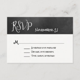 Typografy Chalk Board Wedding RSVP Card Karte