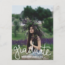 Typografy Graduation Party | Save the Date Foto Ankündigungspostkarte