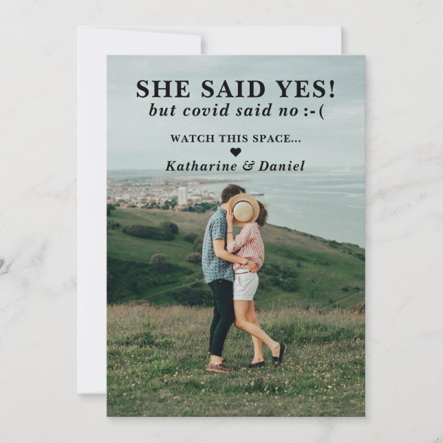 Typografy Wedding Postponement Save The Date (Devant)